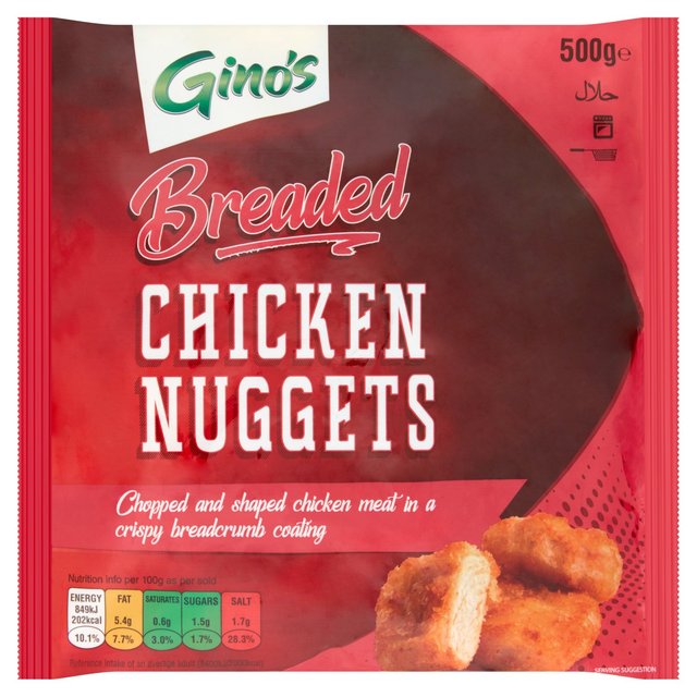 Ginos Breaded Chicken Nuggets 500g