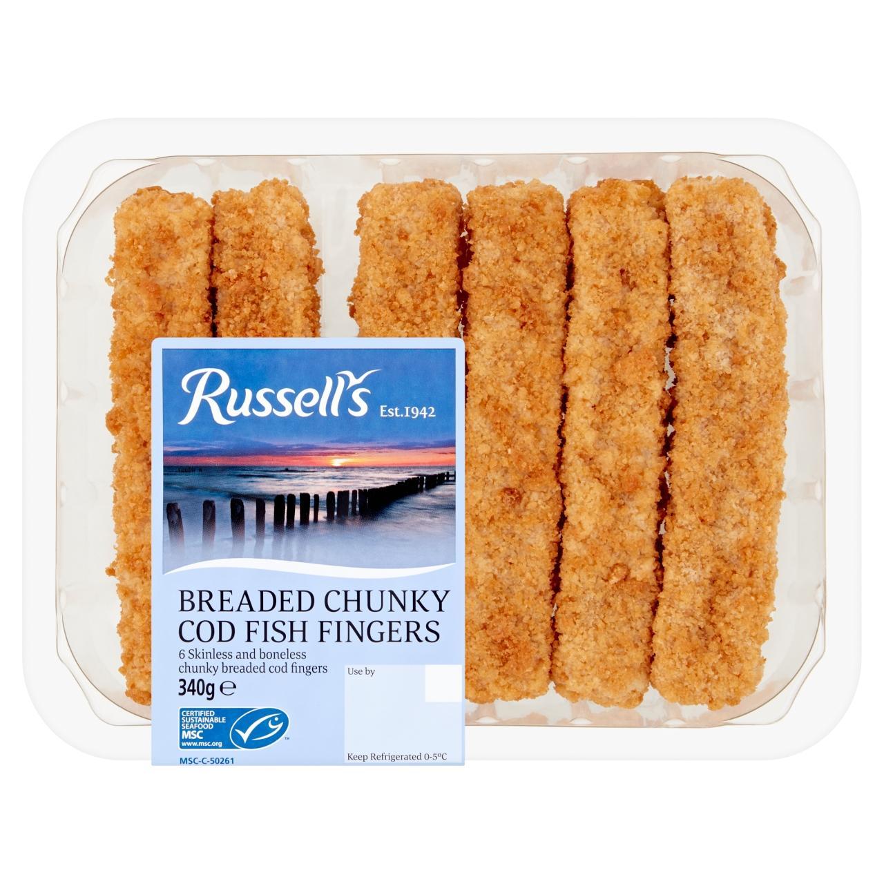 Russell's MSC Chunky Breaded Cod Fish Fingers