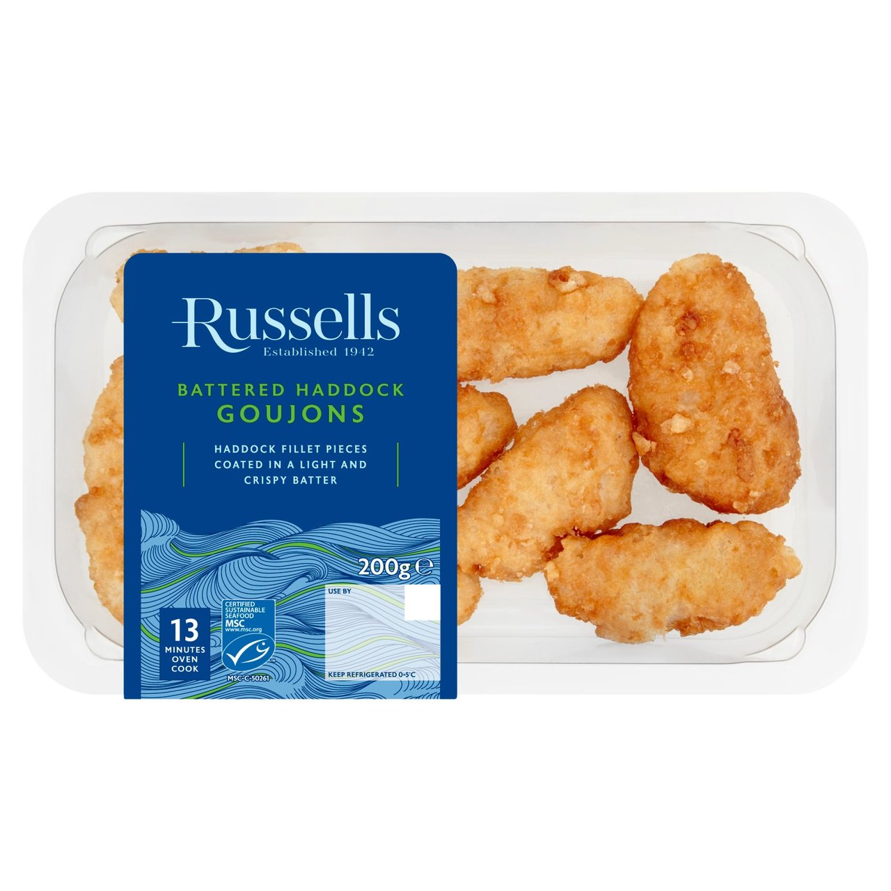 Russell's MSC Battered Haddock Goujons