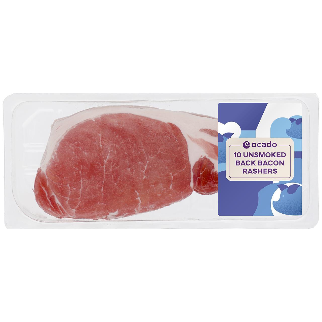 Ocado 10 Unsmoked Back Bacon Rashers