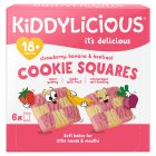 Kiddylicious Strawberry, Banana & Beetroot Cookie Squares Baby Snacks 6x24g