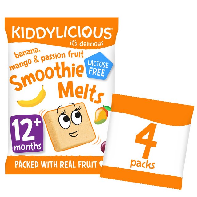 Kiddylicious Banana, Mango & Passionfruit Smoothie Melts Baby Snacks 4 x 6g