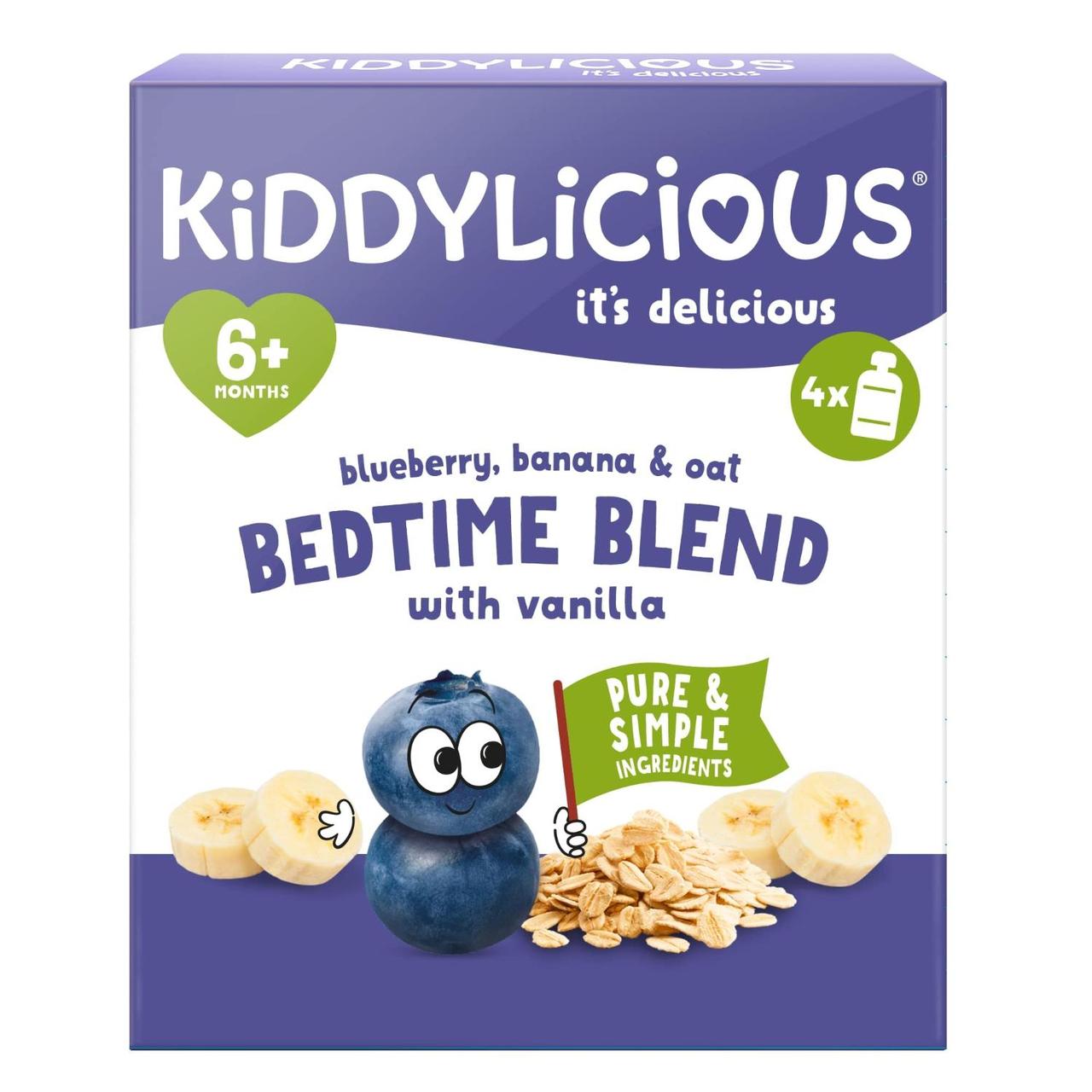 Kiddylicious Blueberry,Banana & Oat Bedtime Blend Pouch Baby Food Multi 6m+