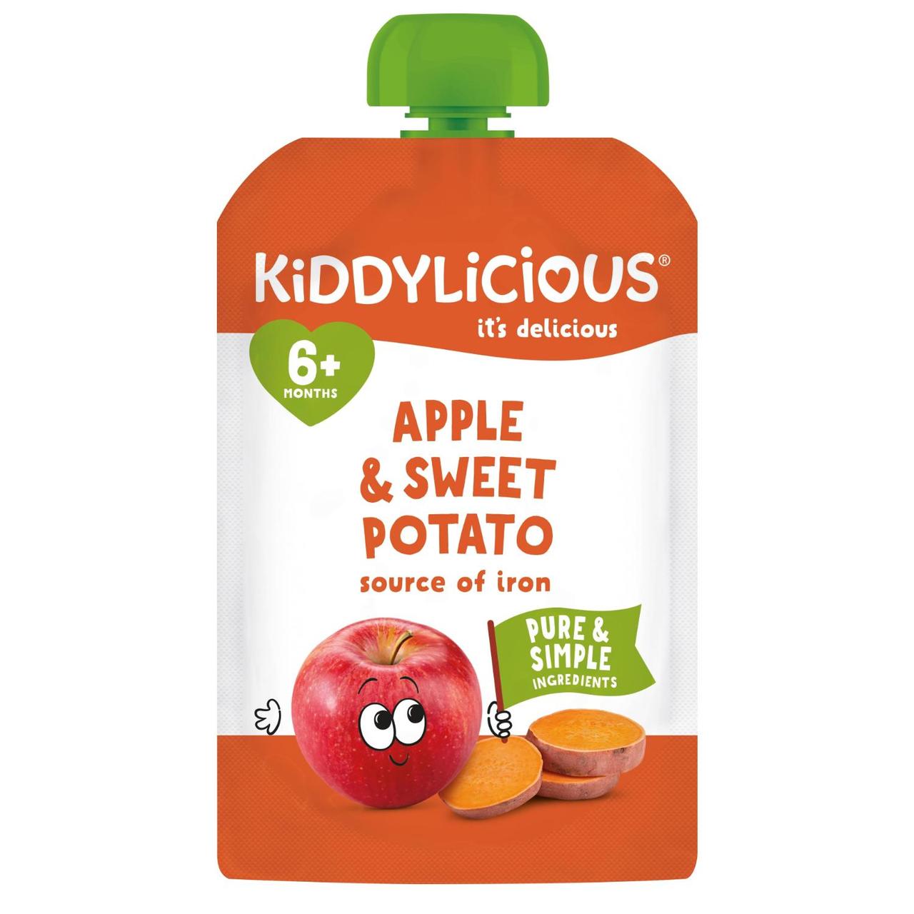 Kiddylicious Apple & Sweet Potato Pouch Snack Baby Food 6+ months