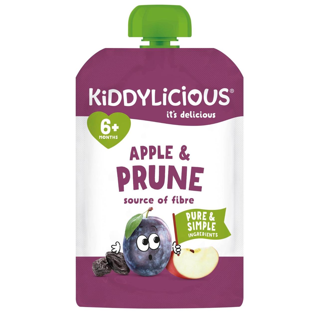 Kiddylicious Apple & Prune Pouch Baby Food 100g