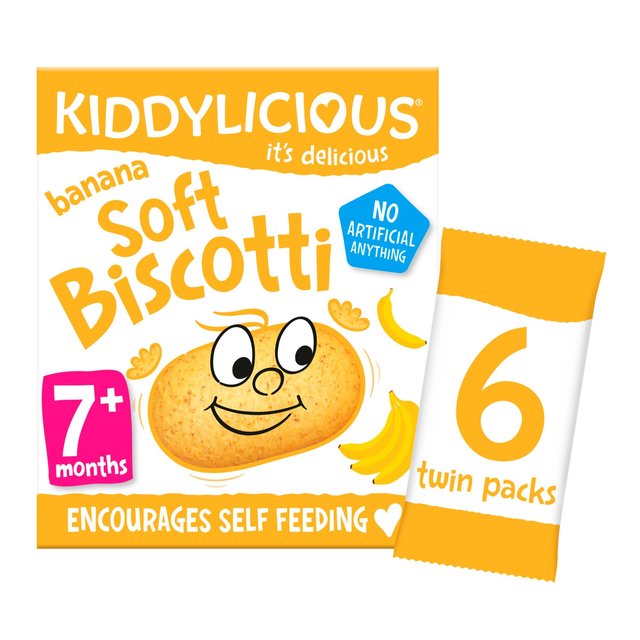 Kiddylicious Banana Soft Biscotti Baby Snacks 6 x 20g