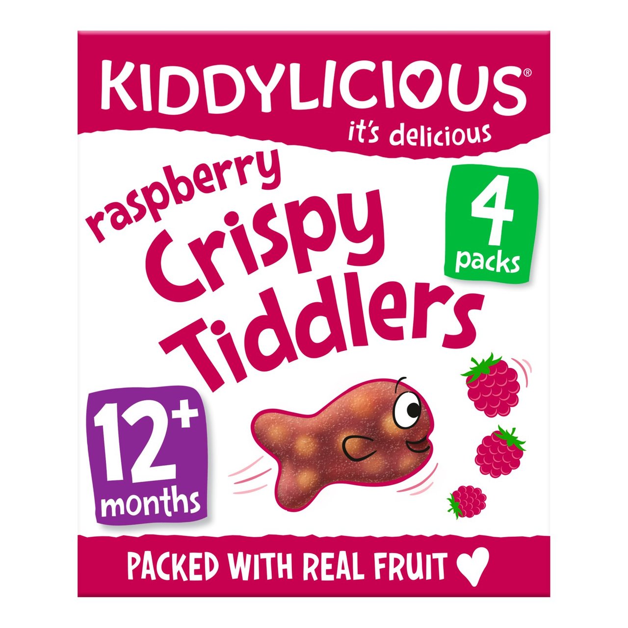 Kiddylicious Raspberry Crispy Tiddlers Baby Snacks Multi