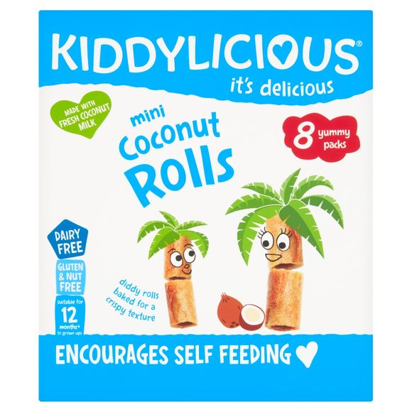 Kiddylicious Original Mini Coconut Rolls Baby Snacks Multi