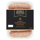 Porky Whites 6 Premium British Pork Sausages