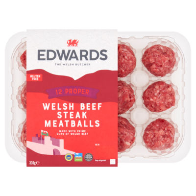 Edwards 12 Proper Welsh Beef Steak Meatballs