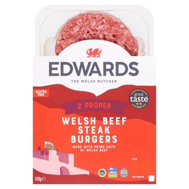 Edwards of Conwy Welsh Steak Burgers x2 320g