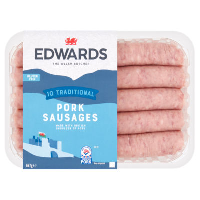 Edwards 10 Traditional Pork Sausages 667g