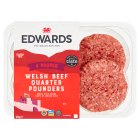 Edwards of Conwy Welsh Beef Quarter Pounders x4 454g