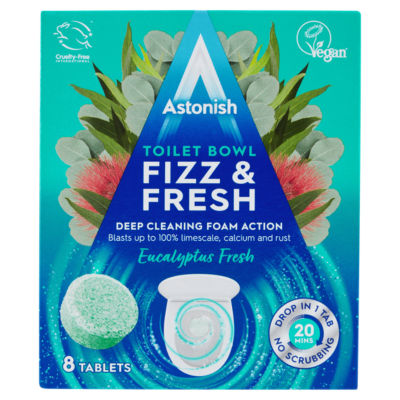 Astonish Toilet Bowl Fizz & Fresh Eucalyptus Fresh Tablets 8 x 25g (200g)