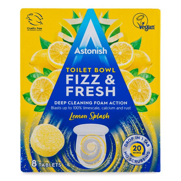 Astonish Toilet Bowl Fizz & Fresh Lemon Splash Tablets (200g) 8 X 25g