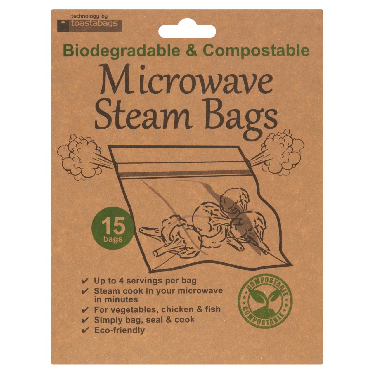 Toastabags Eco Microwave Steam Bags 15pk