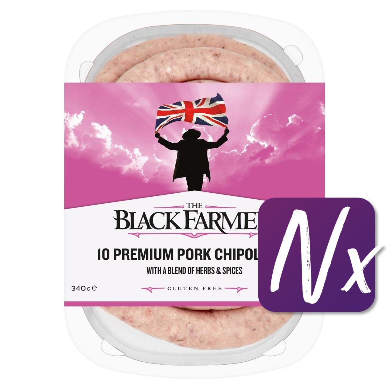 The Black Farmer's 10 Premium Pork Chipolatas