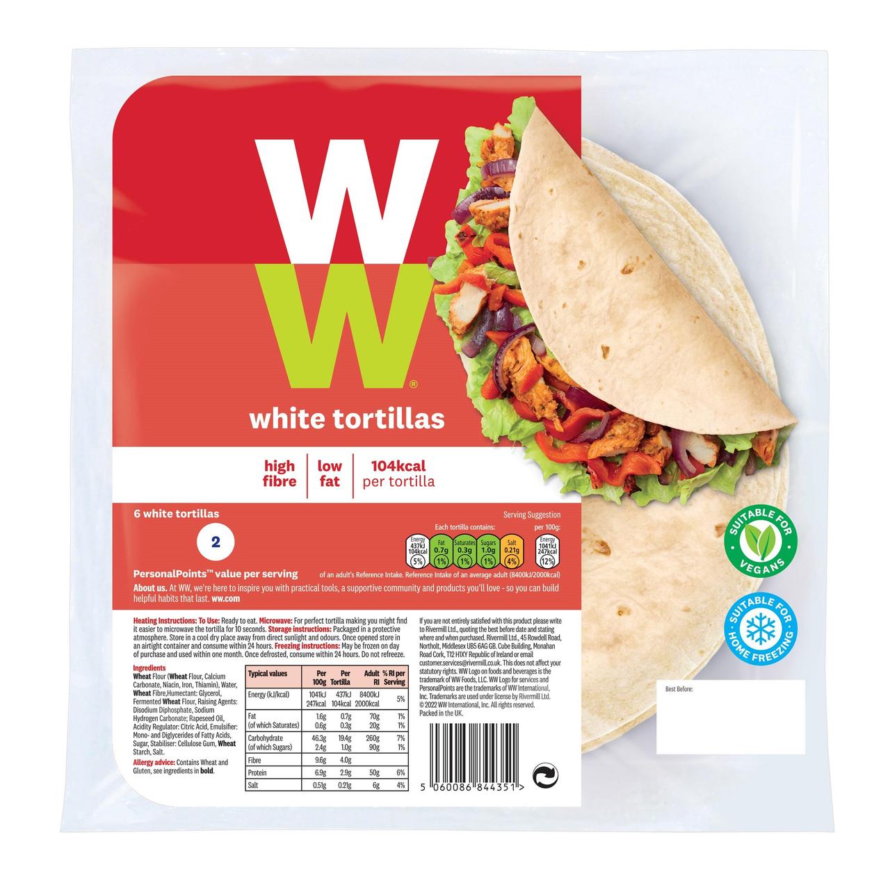 Weightwatchers White Tortilla Wraps