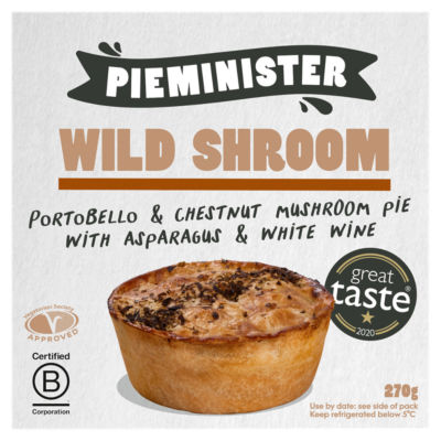 Pieminister Wild Shroom Portobello & Chestnut Mushroom Pie with Asparagus & White Wine