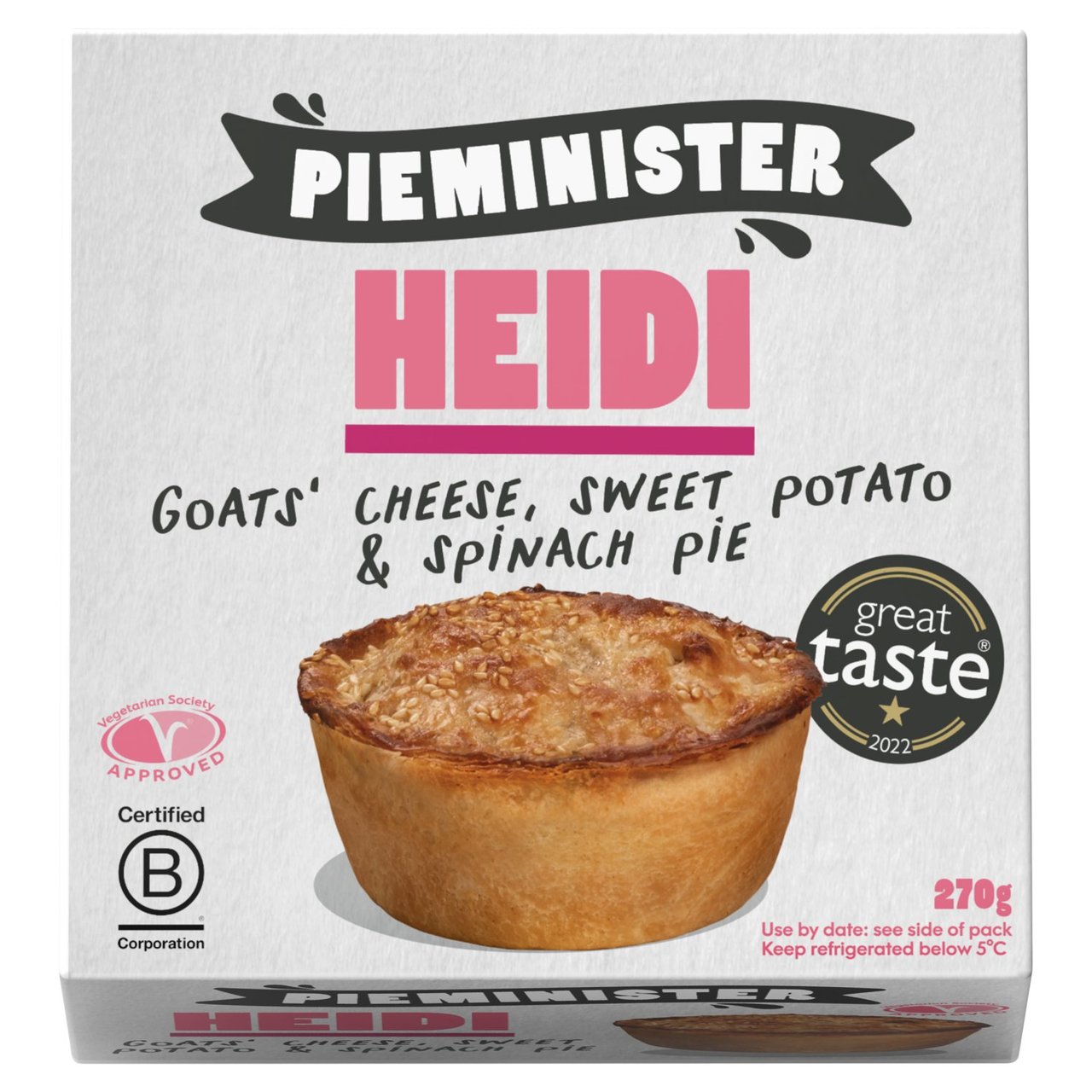 Pieminister Heidi Goats Cheese, Sweet Potato & Spinach Pie