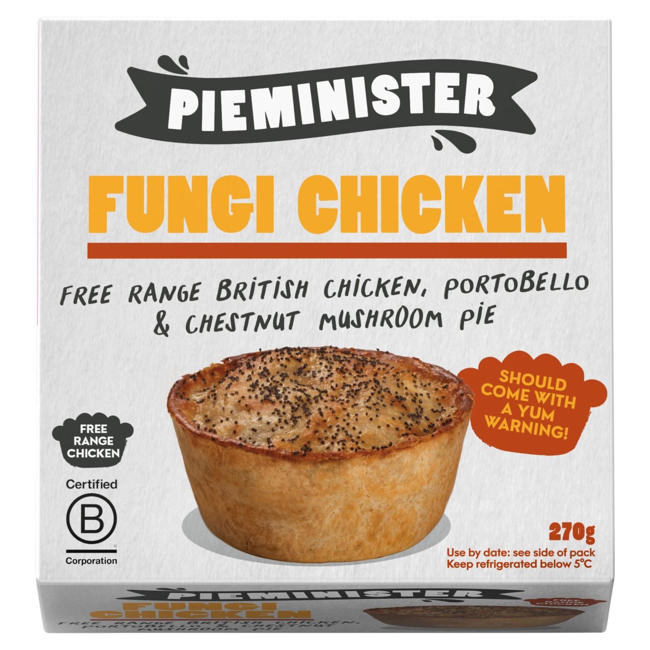 Pieminister Fungi Chicken with Portobello & Chestnut Mushroom Pie