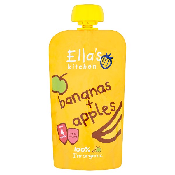 Ella's Kitchen Organic Bananas & Apples Baby Food Pouch 4+ Months 120g