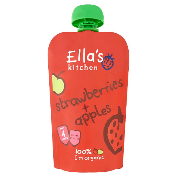 Ella's Kitchen Strawberries & Apples Baby Food Pouch 4+ Months