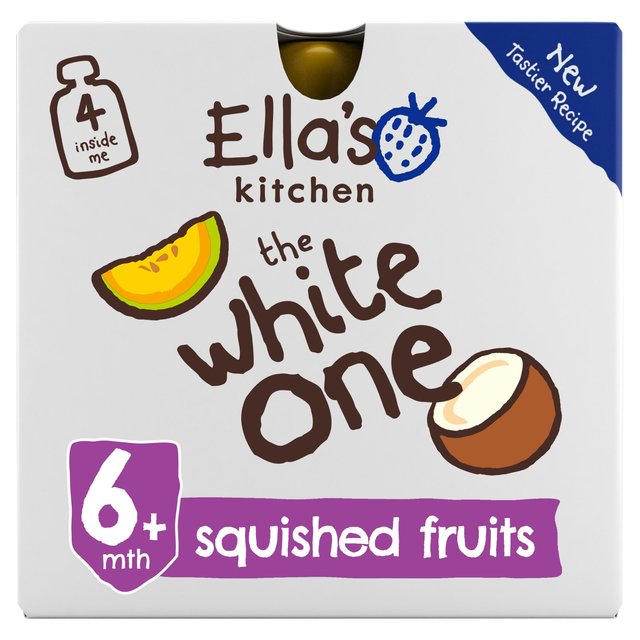 Ella's Kitchen Organic the White One Smoothie Multipack Baby Food Pouch 6+ Months 4x90g