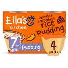 Ella's Kitchen Organic Mango & Raspberry Rice Pudding Baby Dessert Pot Multipack 7+ Months 4x80g