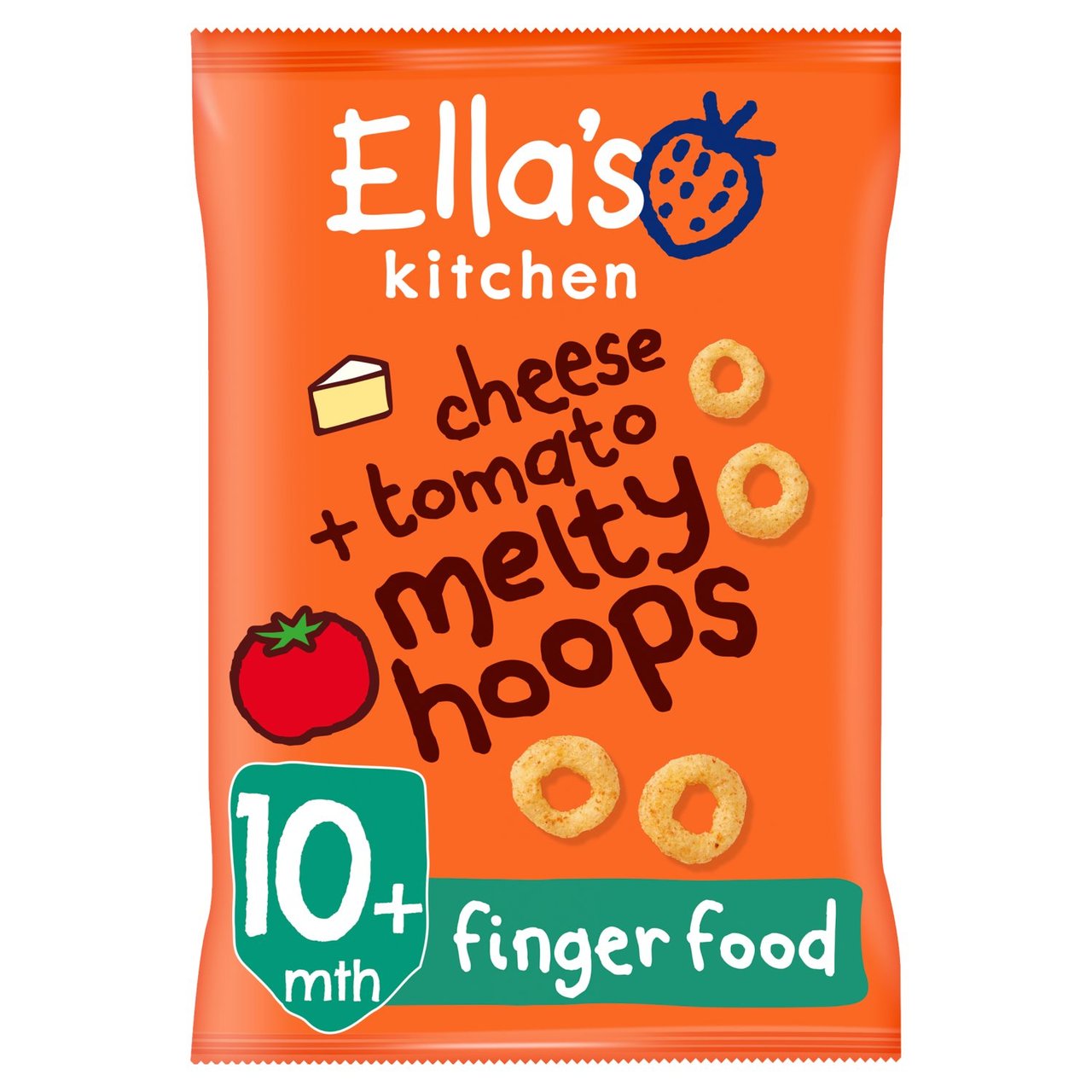 Ella's Kitchen Cheese and Tomato Melty Hoops Baby Snack 10+ Months