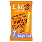 Ella's Kitchen Organic Sweetcorn & Carrot Melty Sticks Baby Snack 7+ Months 16g