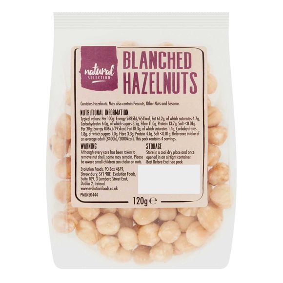 Natural Selection Blanched Hazelnuts 120g