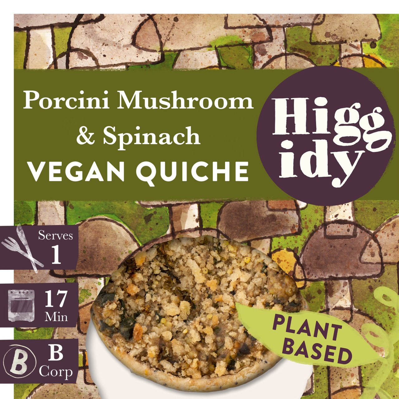 Higgidy Porcini Mushroom & Spinach Vegan Quiche