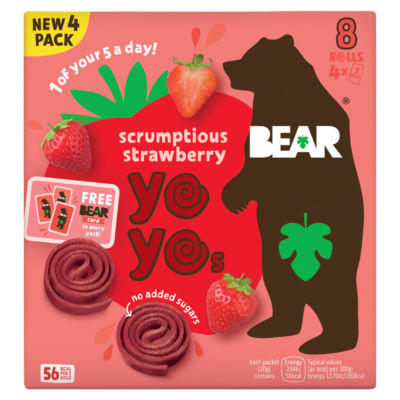 BEAR Scrumptious Strawberry Yoyos 4 x 20g