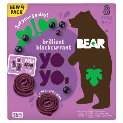 BEAR Brilliant Blackcurrant Yoyos 4 x 20g