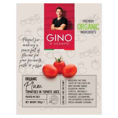 Gino D'Acampo Organic Plum Tomatoes in Tomato Juice