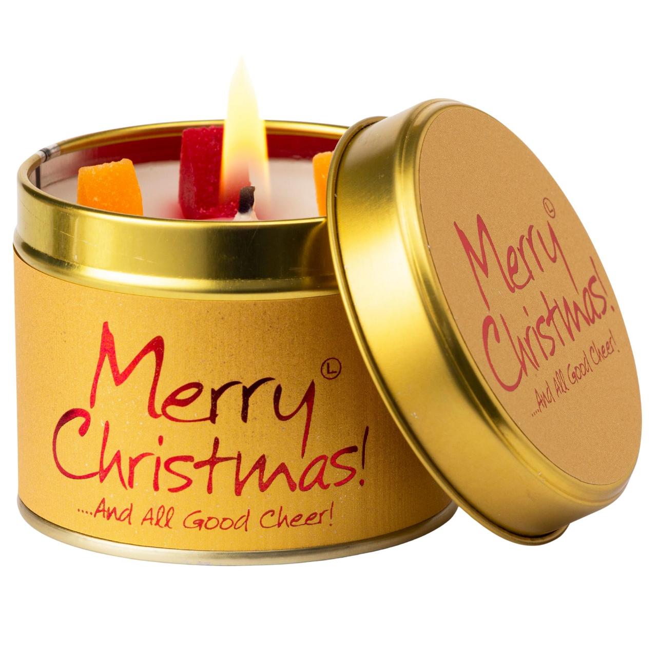 Lily-Flame Merry Christmas Candle Tin