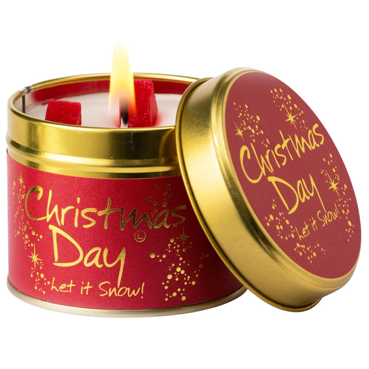 Lily-Flame Christmas Day Candle Tin