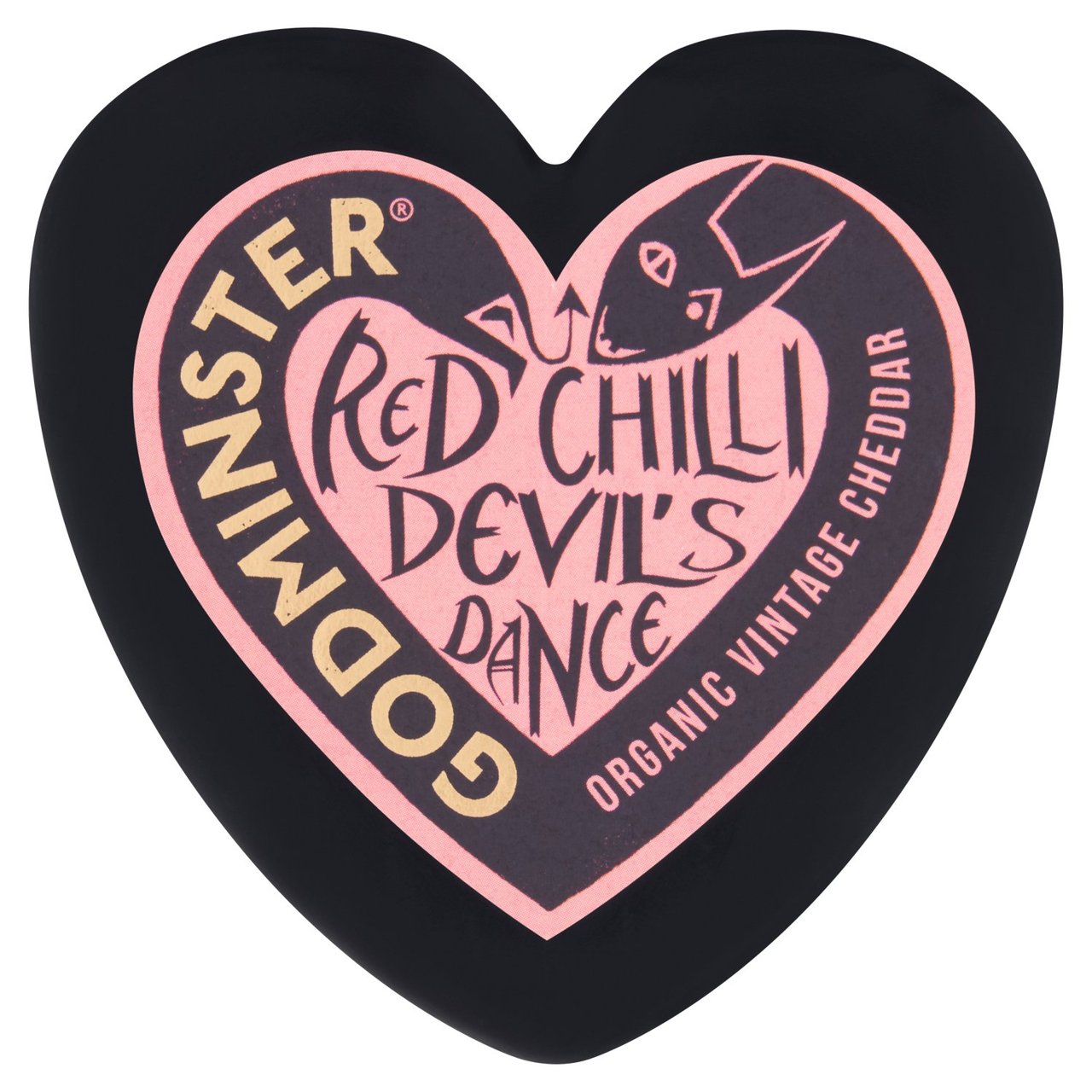 Godminster Daredevil Chilli Organic Cheddar Heart 200g