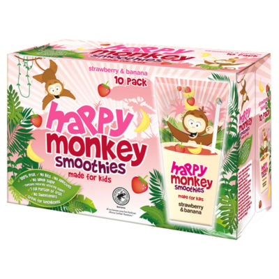 Happy Monkey Smoothies Strawberry & Banana