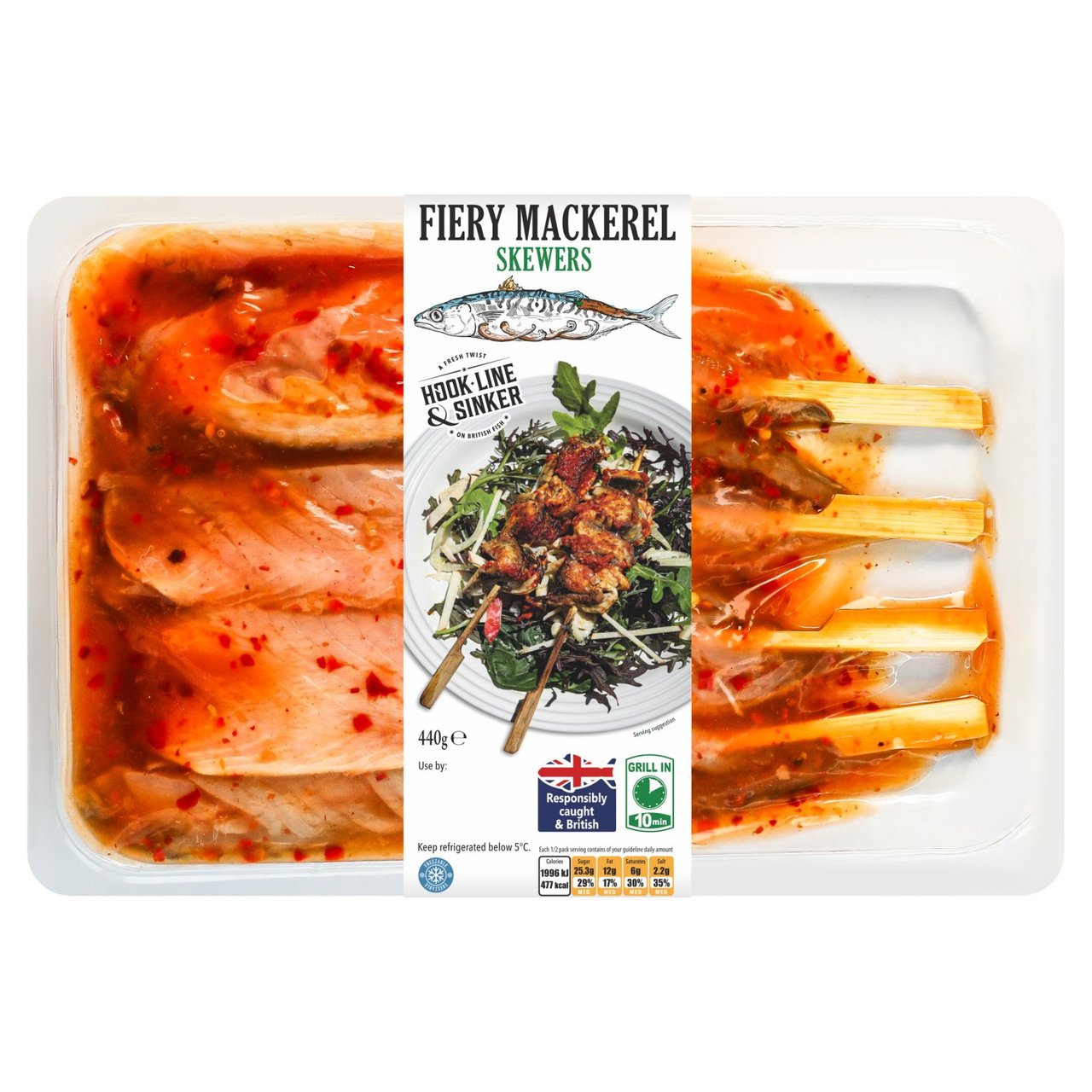 Hook Line and Sinker Fiery Mackerel Skewers