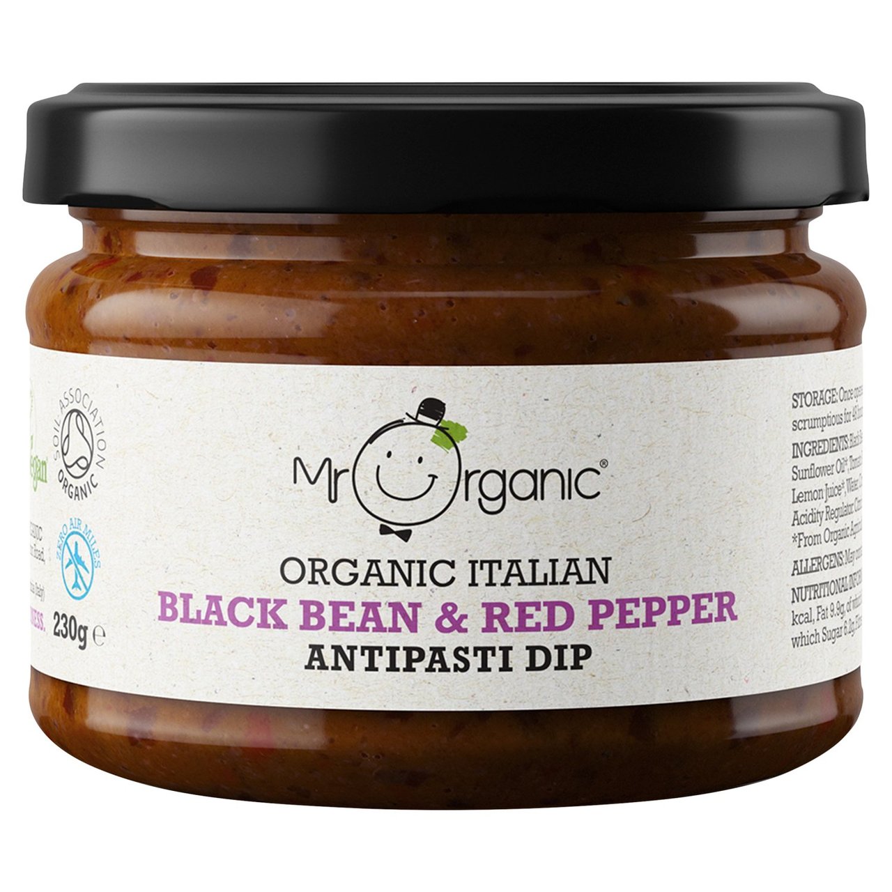 Mr Organic Black Bean & Red Pepper Antipasti Dip