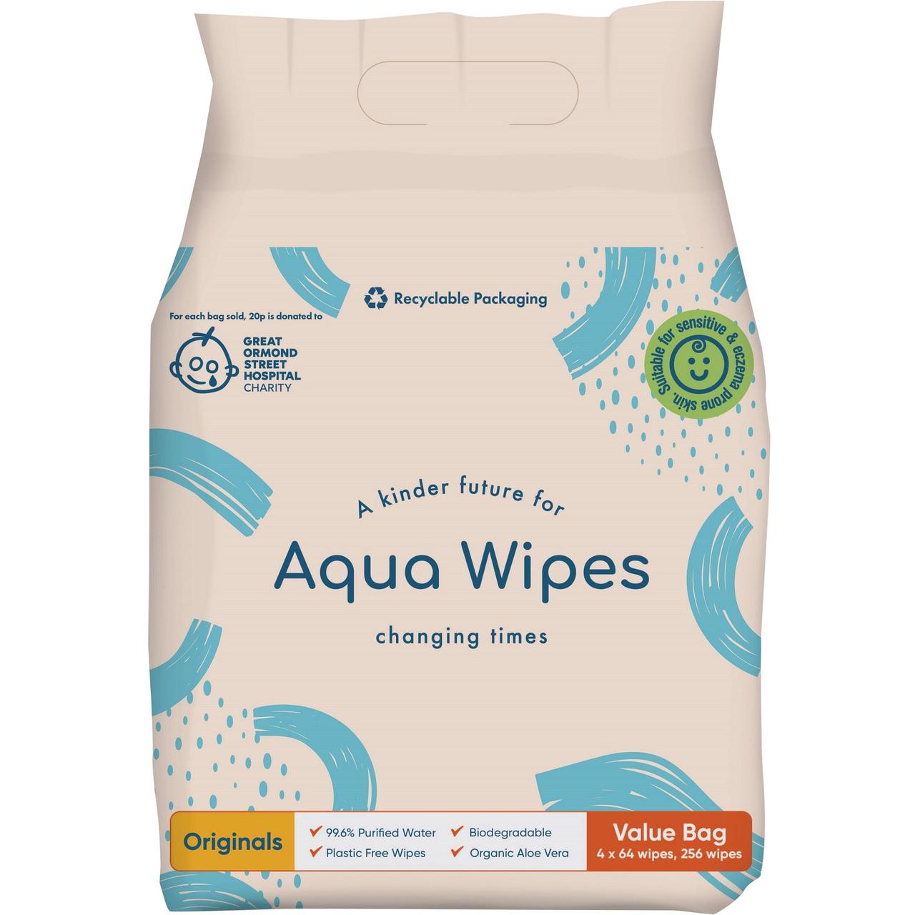 Aqua Wipes 100% Biodegradable Baby Wipes, Multipack