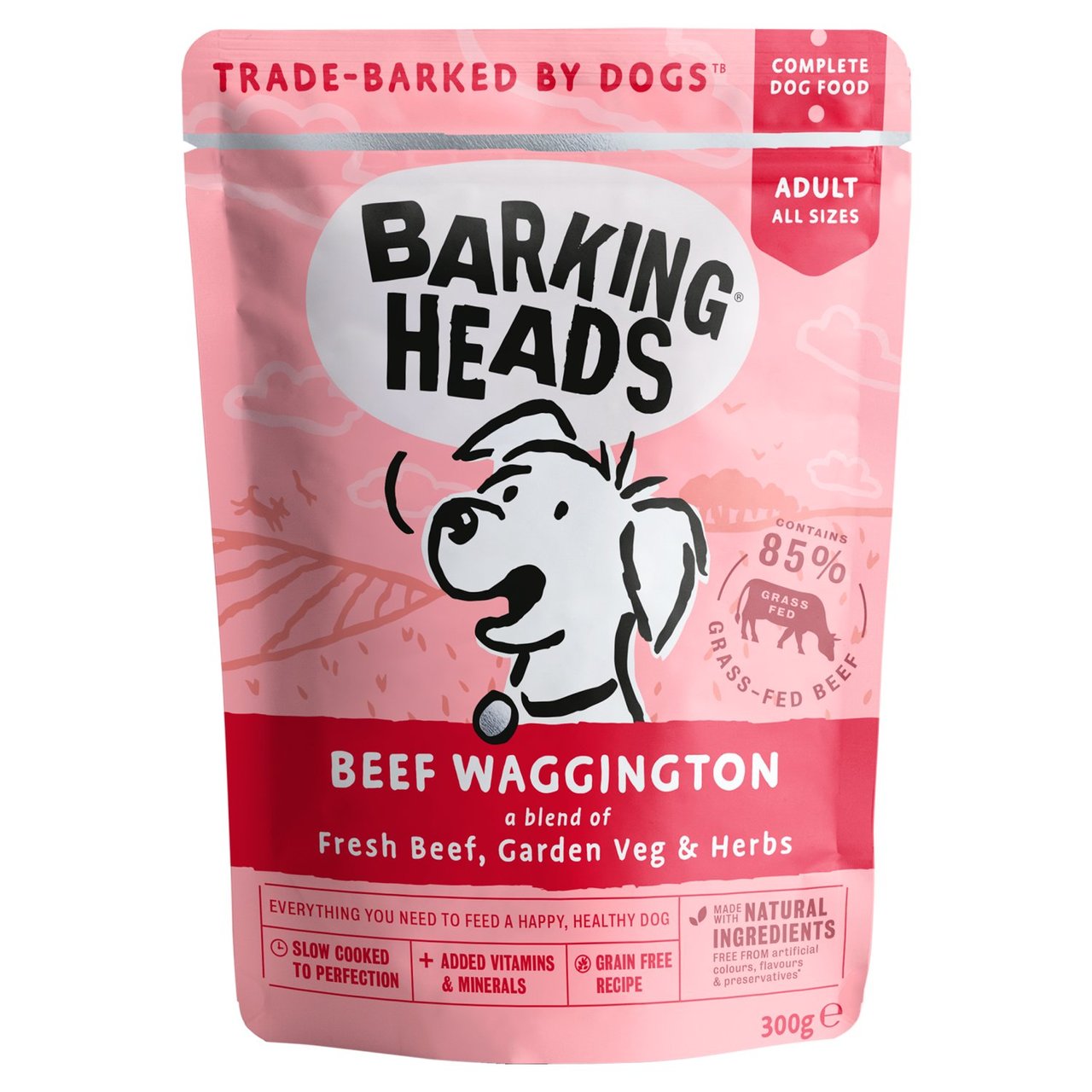 Barking Heads Beef Waggington Wet Dog Food Pouch