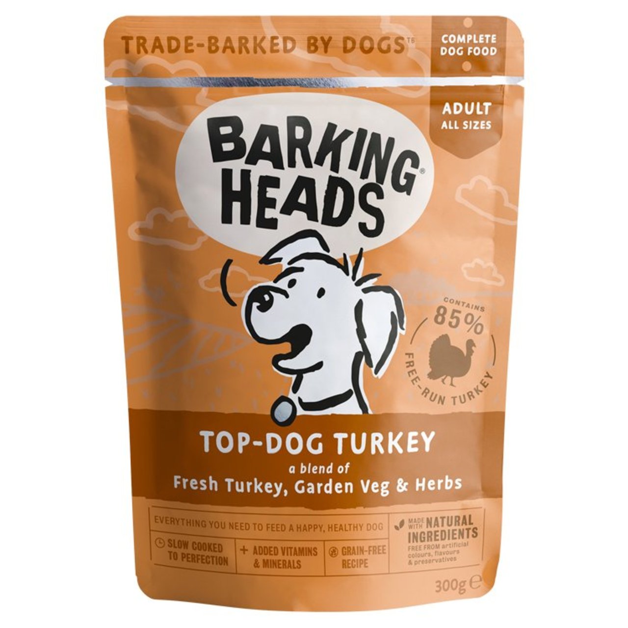 Barking Heads Top Dog Turkey Wet Dog Food Pouch 300g