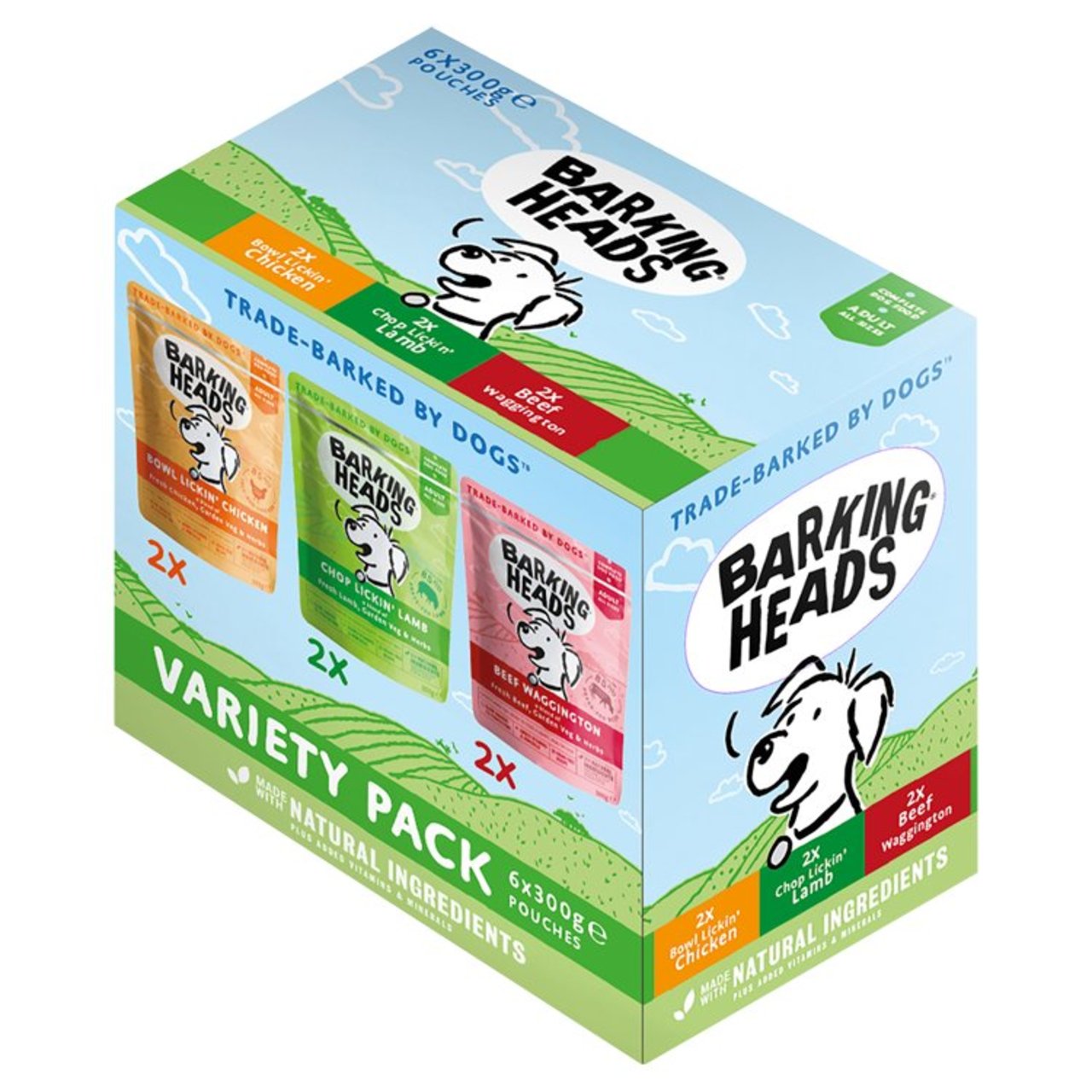 Barking Heads Adult Dog Food Wet Pouches Variety Pack