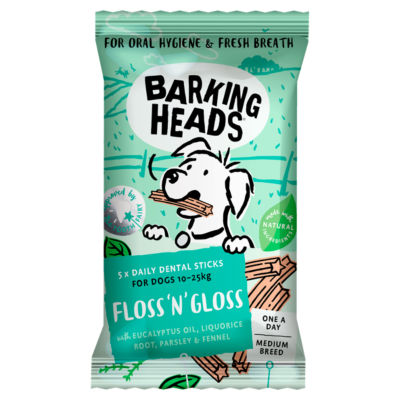 Barking Heads Floss & Gloss Medium Breed Dog Dental Sticks 5 Pack 150g