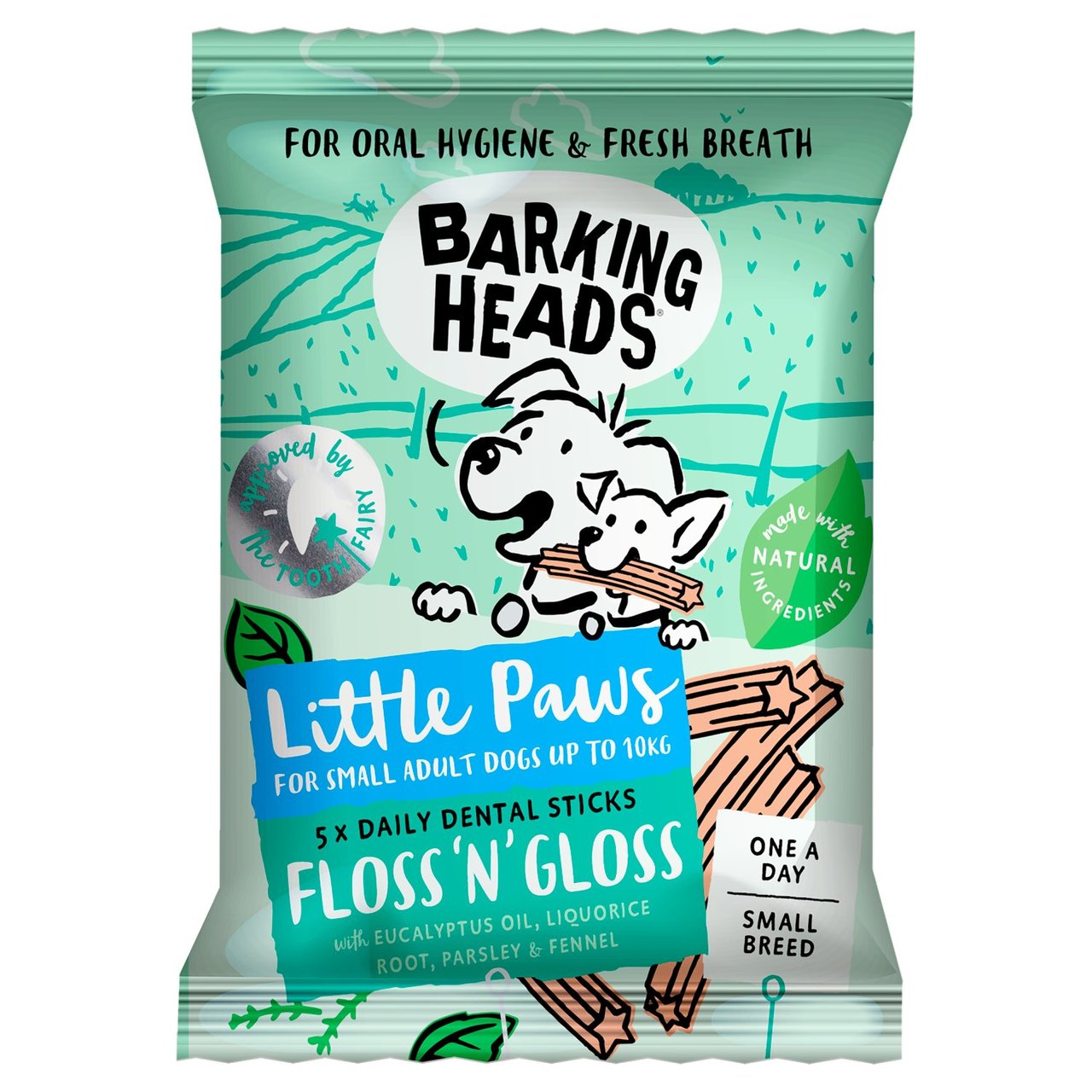 Barking Heads Floss & Gloss Small Breed Dog Dental Sticks 