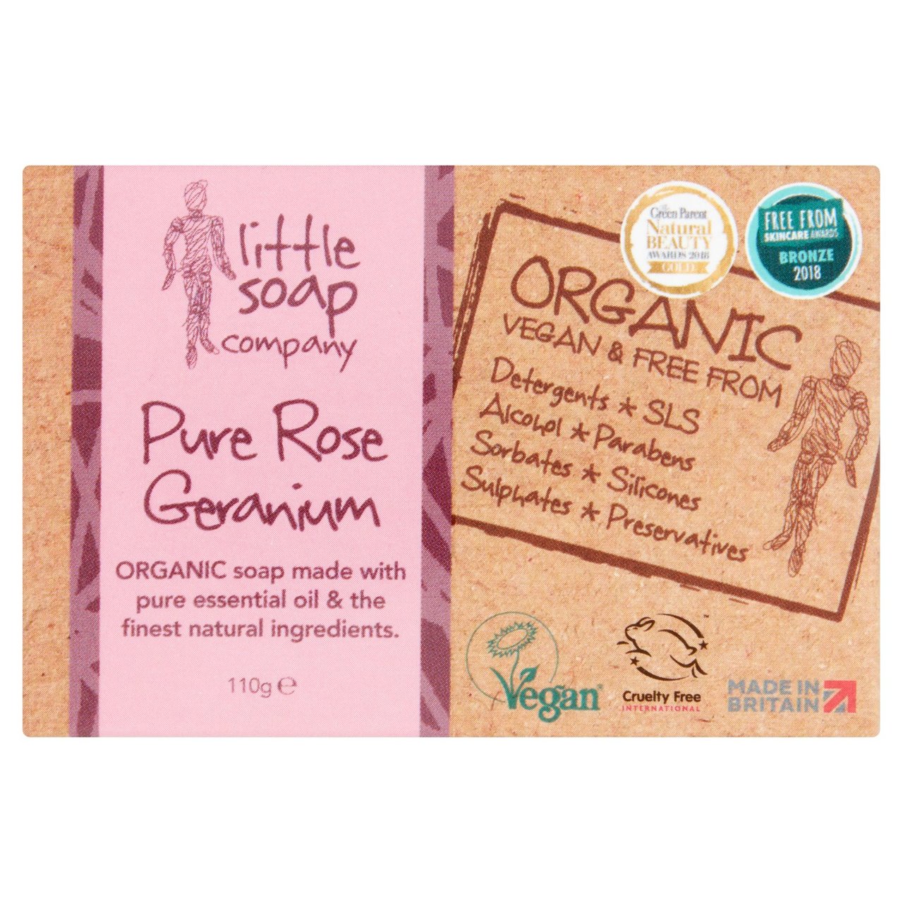 Little Soap Company Organic Bar Soap Rose Geranium