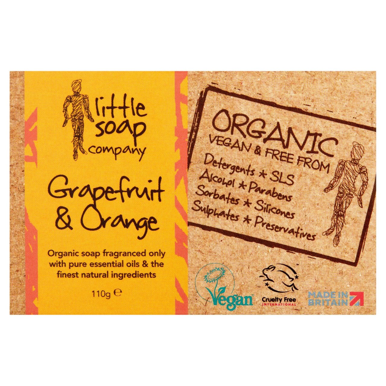 Little Soap Company Organic Bar Soap Grapefruit & Orange